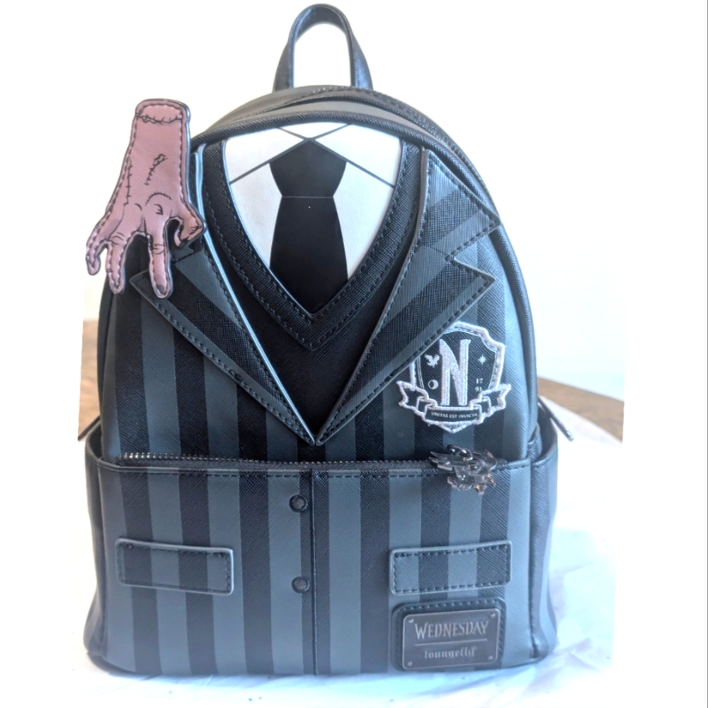 Loungefly Wednesday Addams Family Exclusive NevermoreCosplay Mini Backpack